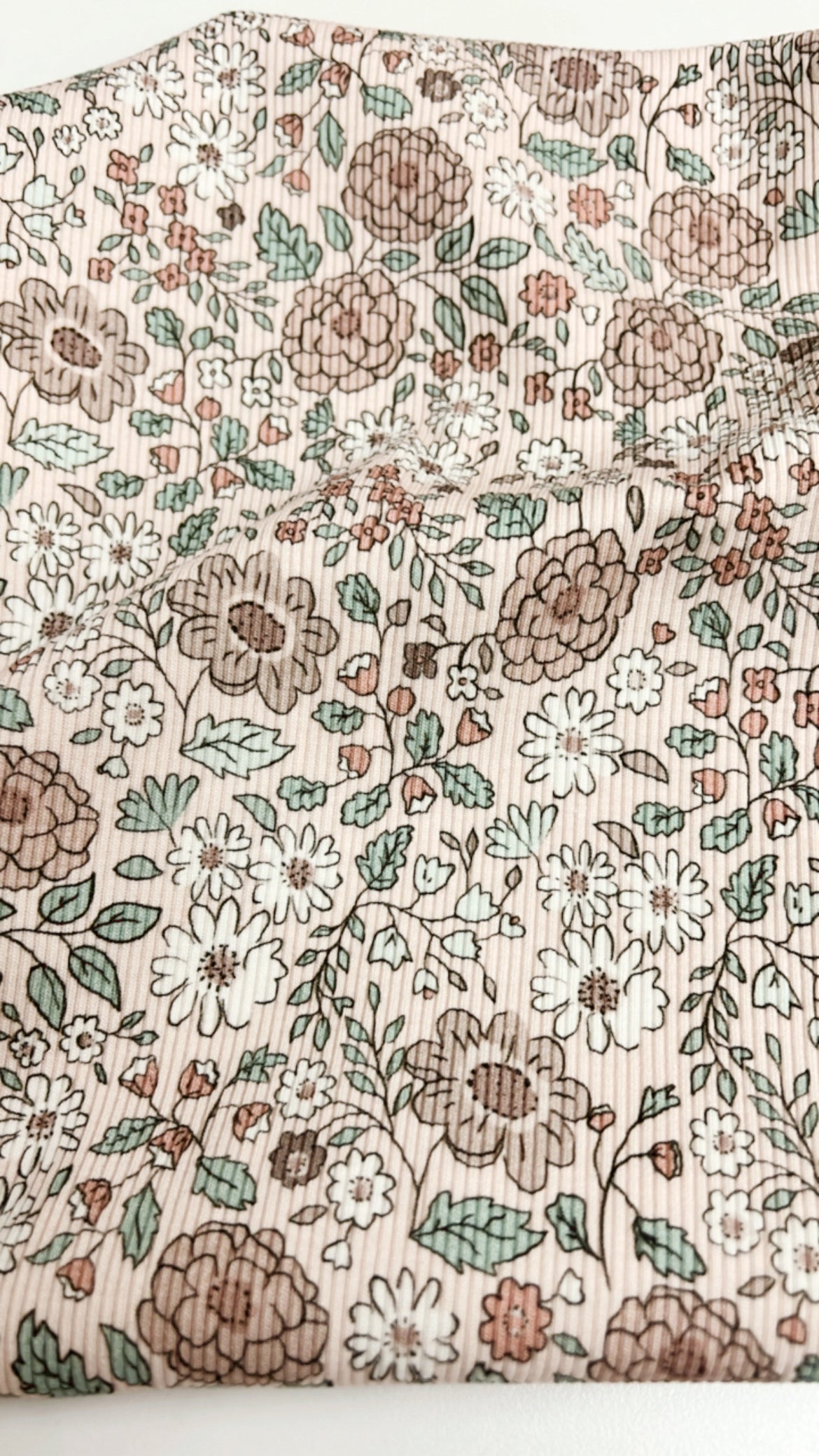 Bio Rib Jersey Nordic Flowers Eigenproduktion Reaktivdruck