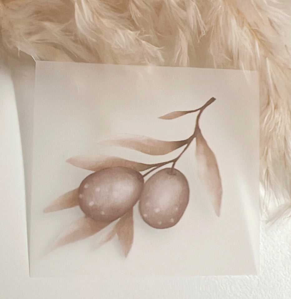 Bügelbild Oliven ca. 4,5 cm x 4,5 cm