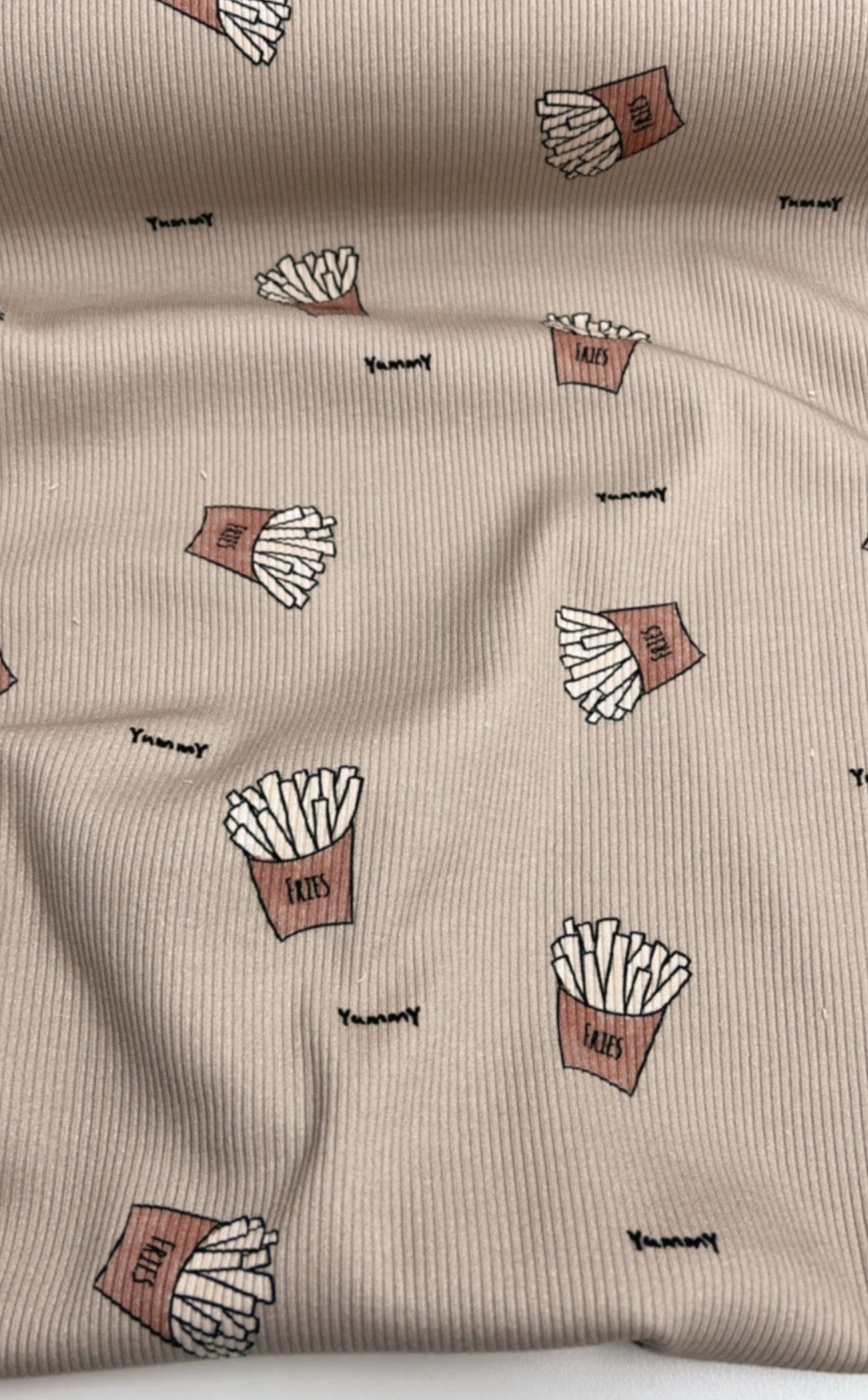 NEU !!! Bio Ribjersey Fries Yummy dunkelbeige Eigenproduktion