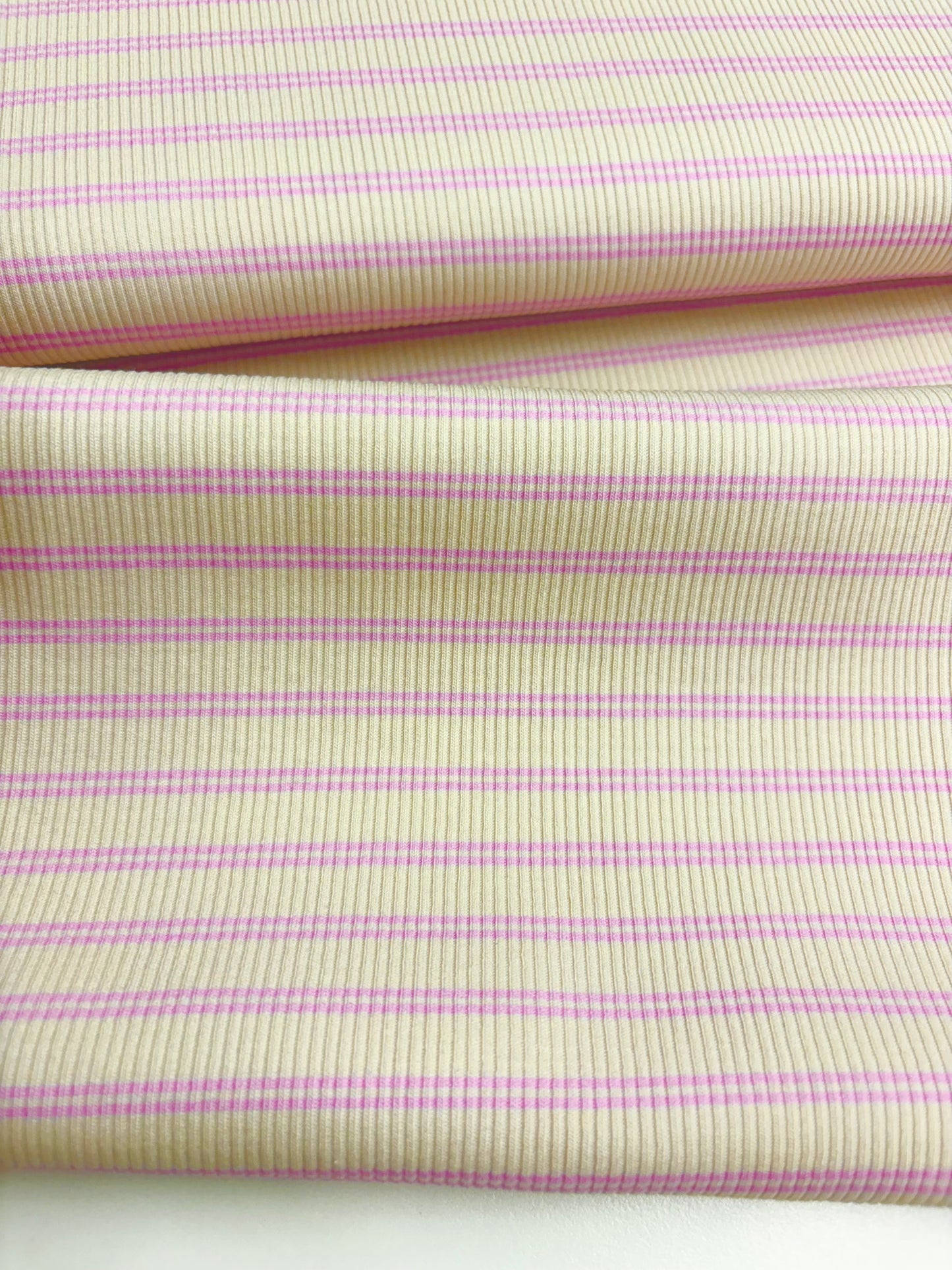 Ribjersey Streifen Pink