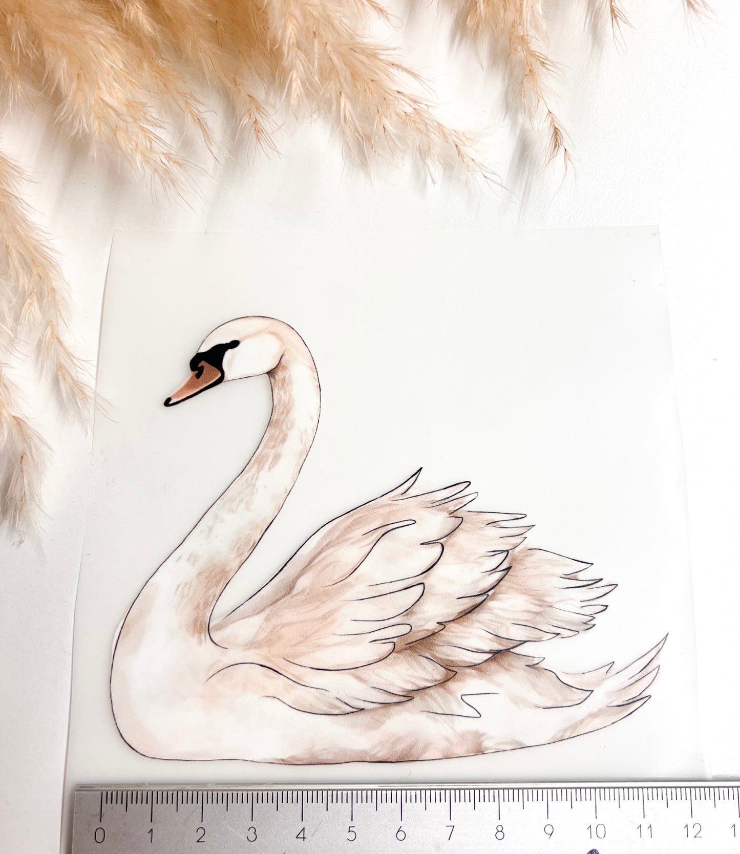 Bügelbild Schwan Groß ca. 11,5 cm x 9,5 cm