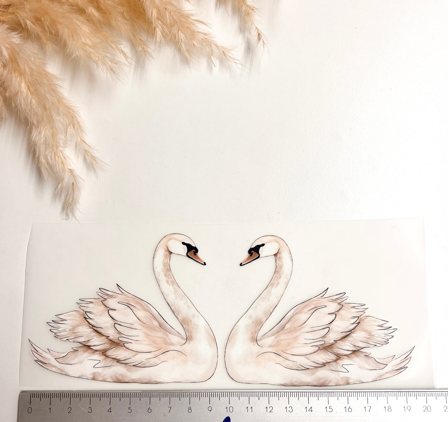 Bügelbild Schwäne XL ca. 19,5 cm x 9,5 cm x 7,5 cm