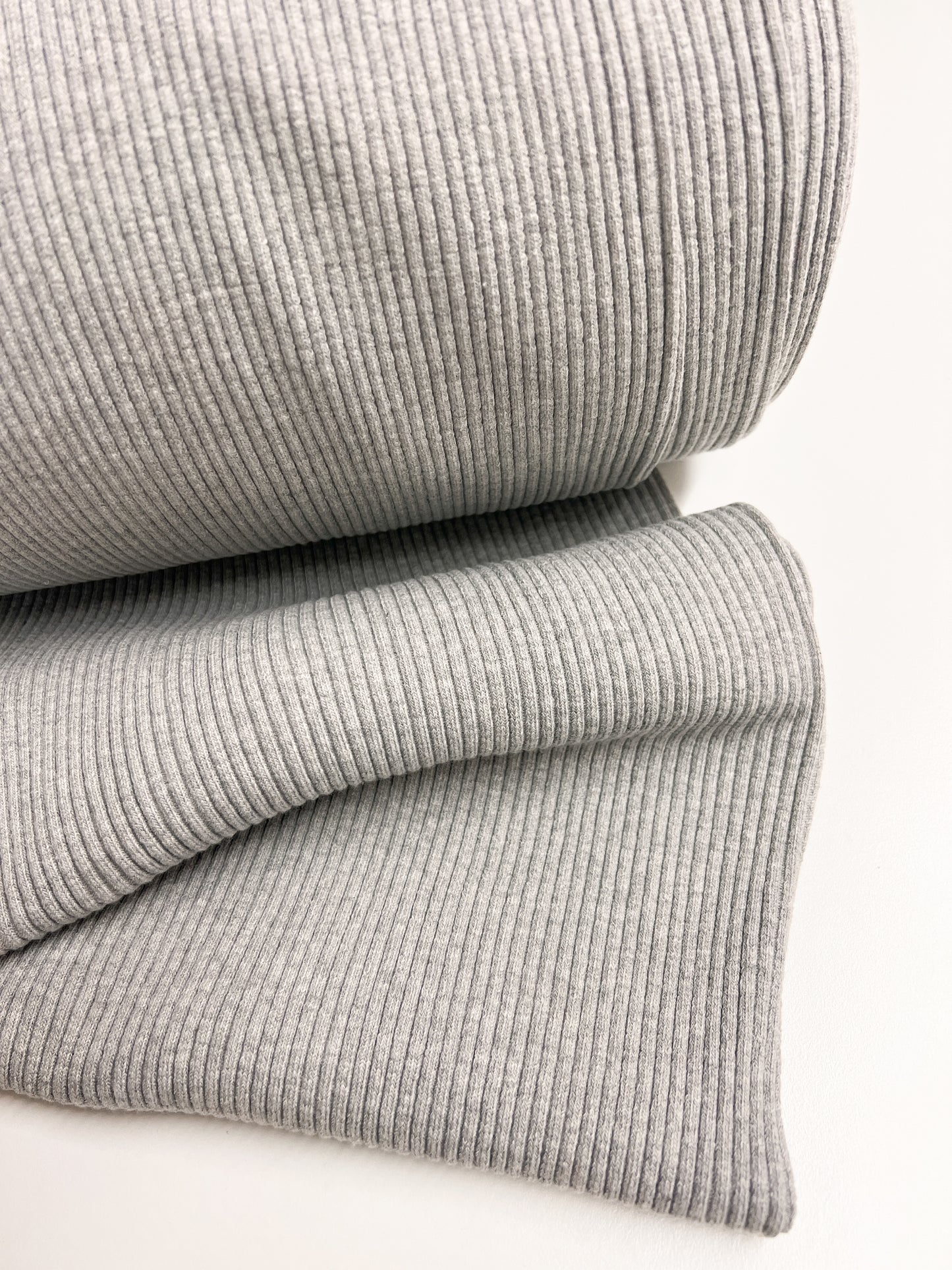 Grobrib Bündchen hellgrau meliert uni