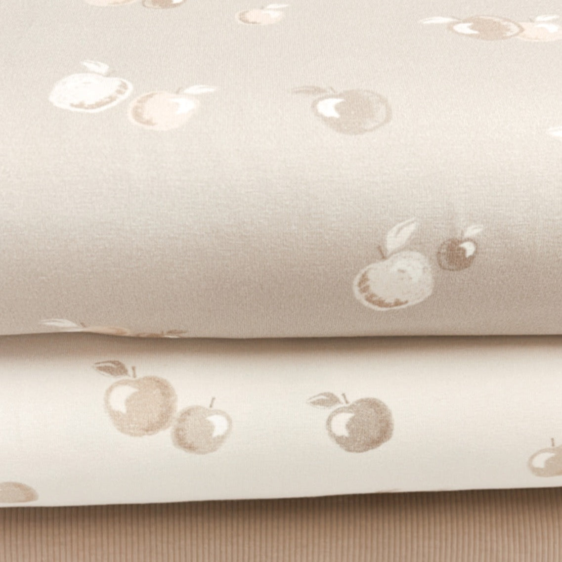 Bio Jersey Äpfel hellbeige Eigenproduktion