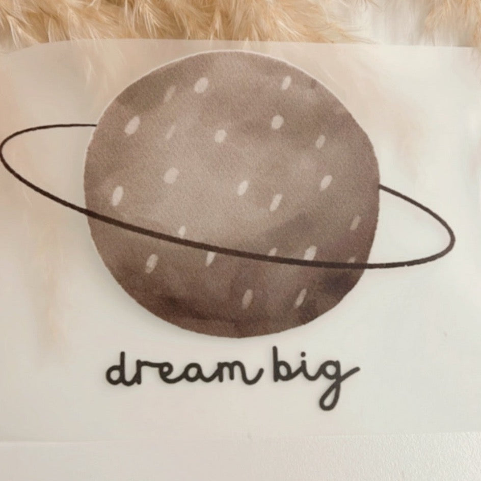 Bügelbild  Dream Big  GROSS  10,5  cm x 8,5 cm