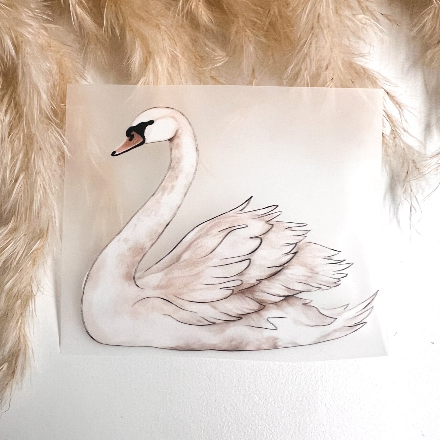 Bügelbild Schwan mittel ca. 7,5 cm x 6 cm