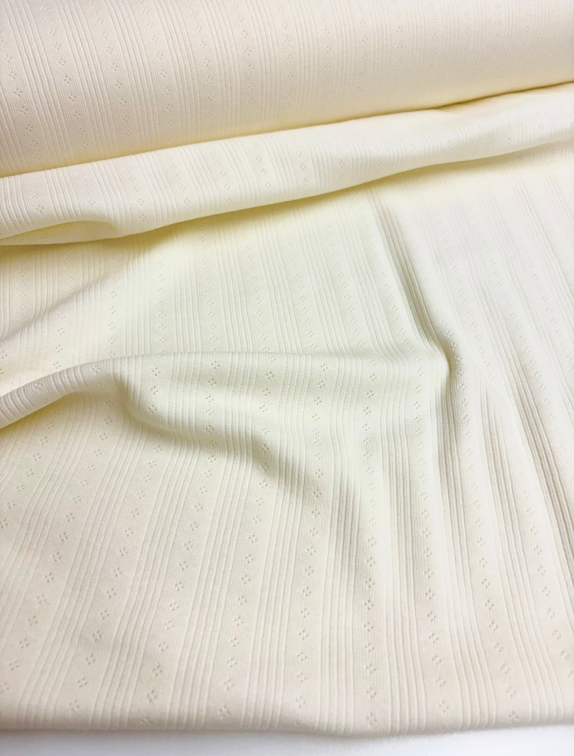 Pointoille jersey natur creme
