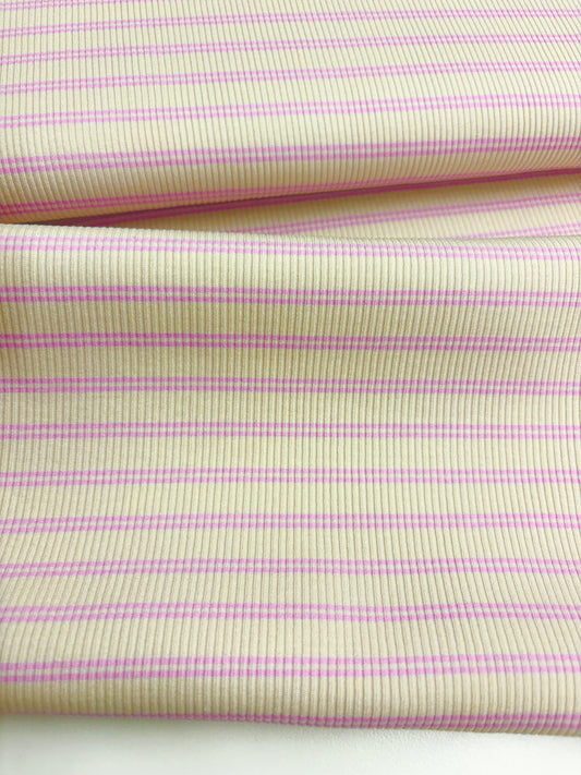 Ribjersey Streifen Pink