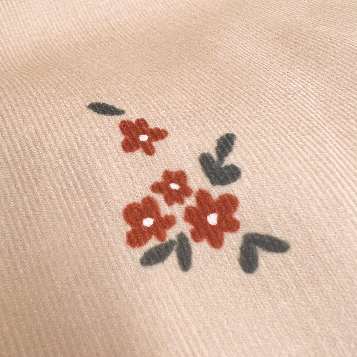 Feincord 100% Baumwolle kleine Blume